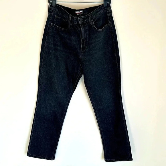 Kirkland Signature Black High-Waisted Straight Leg Jeans - Picture 3 of 7